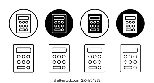 Calculator icon Black and white outline vector