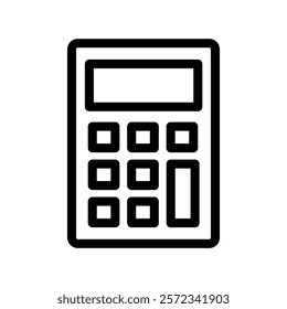 Calculator icon Black and white outline vector