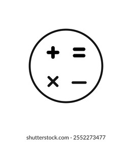 Calculator icon black and white vector outline sign