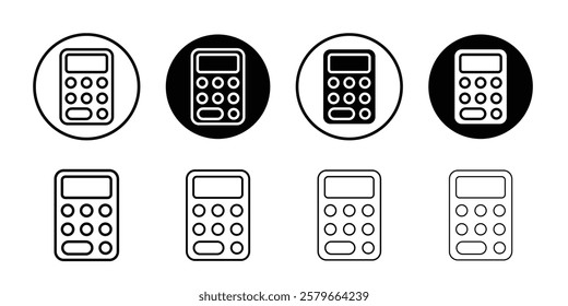 Calculator icon black and white vector sign