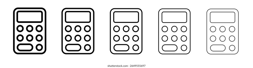 Calculator icon black and white vector sign