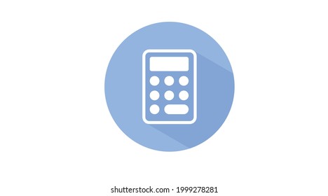 Calculator Icon. Blue rounded flat isolated icon of a calculator