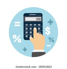 Calculator icon. Business concept with mathematics - Shutterstock ID 183922823