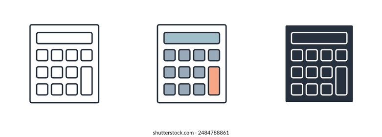Calculator Icon. Business Financial theme symbol vector illustration isolated on white background