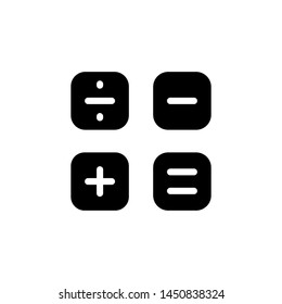 calculator icon , business study design template logo emblem isolated illustration , outline solid background white