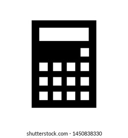 calculator icon , business study design template logo emblem isolated illustration , outline solid background white
