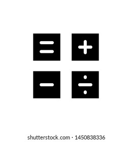 calculator icon , business study design template logo emblem isolated illustration , outline solid background white