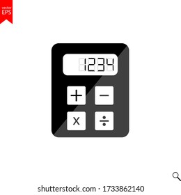 icono de calculadora, botón, electrónico, signo