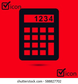 Calculator icon. Calculate the cost price. Flat design style. 