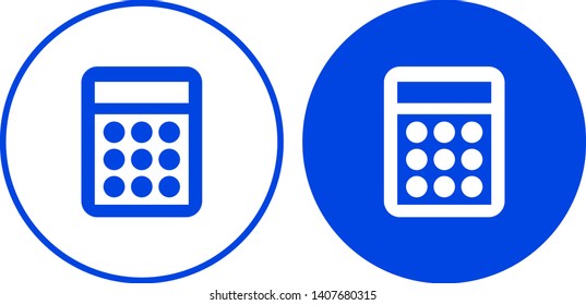 Calculator icon in circle. Vector illustration