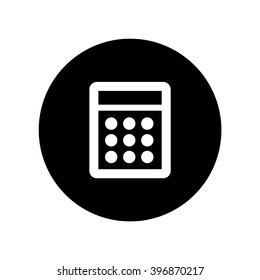 Calculator icon in circle . Vector illustration