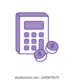 Ícone de calculadora limpo e ilustração vetorial moderna