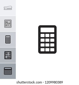 Calculator icon. collection of 6 calculator filled and outline icons such as abacus. editable calculator icons for web and mobile.