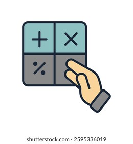 Calculator icon collection .design style with background