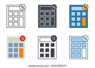 Calculator icon collection with different styles. Calculator icon symbol vector illustration isolated on white background