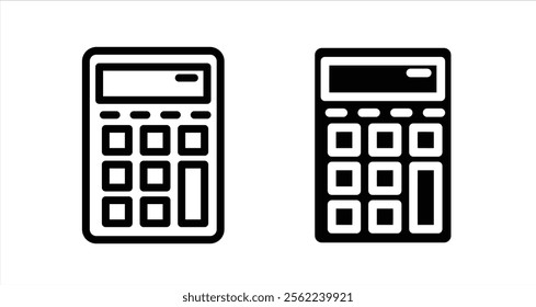 Calculator Icon collection in filled and stroke style.