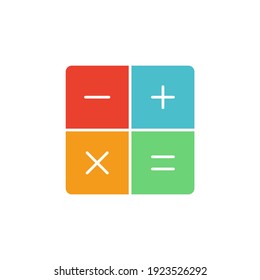 Calculator icon in color icon, isolated on white background 