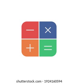 Calculator icon in color icon, isolated on white background 