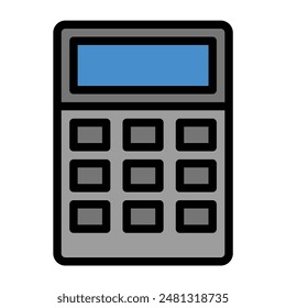 calculator icon color or logo illustration outline black style	