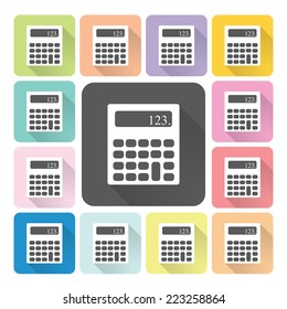 Calculator Icon color set vector illustration.