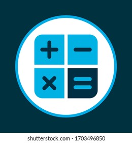 Calculator icon colored symbol. Premium quality isolated calculate element in trendy style.