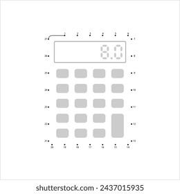 Calculator Icon Connect The Dots, Portable Electronic Calculation Device With Mathematic Functions Vector Art Illustration, Puzzle Game Containing A Sequence Of Numbered Dots