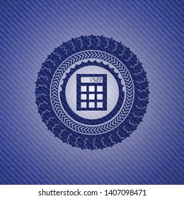 calculator icon with denim texture