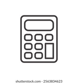 Calculator Icon Depicting Numbers and Buttons in Black and White