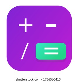 Calculator icon design with gradient color. Flat design vector illustration.