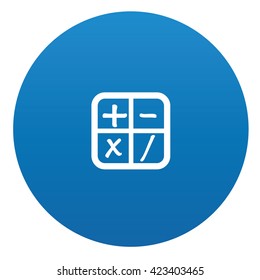 Calculator icon design on blue background,vector