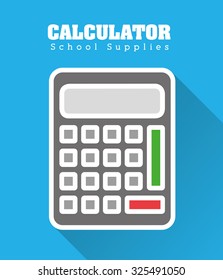 Calculator icon design over blue background, vector ilustration.