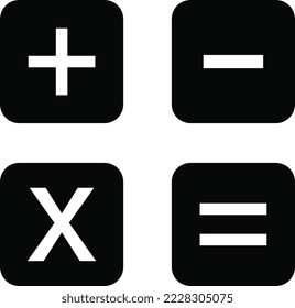 Calculator icon design template ilustration. Calculator icon vector. Plus minus multiple and equal math icon