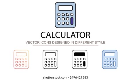 Calculator icon design with white background stock illustration