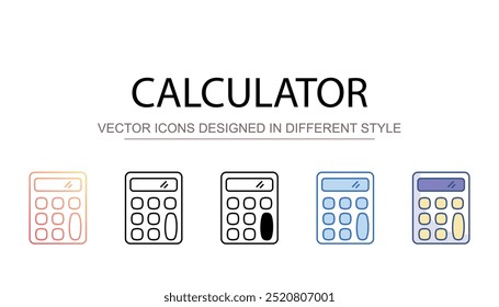 Calculator icon design with white background stock illustration