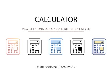 Taschenrechner-Symboldesign mit weißem Hintergrund - Stockgrafik