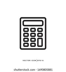 Calculator Icon - Device Electronic Icon Vector Design Flat Style Symbol On Light Background 