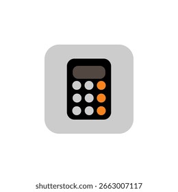 Calculator icon. Digital button panel. Math device symbol. Vector black tool. EPS 10.