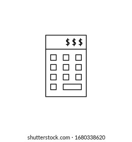 Calculator icon and dollar sign.