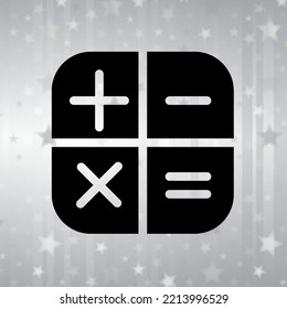 The Calculator icon edit logo simple design with stars background wallpaper black coloured silhouette
