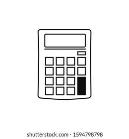 Calculator icon or education mathematics element icon isolated on white background