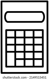 Calculator icon. Electronic computing device for performing operations on numbers or formulas. Device for calculating complex mathematical data. Calculator with buttons with numbers and math symbols