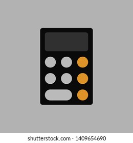 Calculator icon electronic mathematic sign. Economy object with colored buttons. EPS10