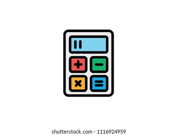 Calculator icon, filled line icon