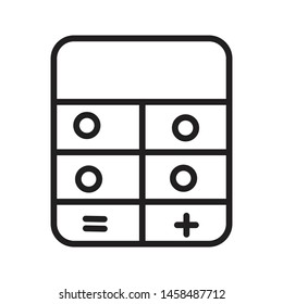 Calculator icon, Financial calculation line icon