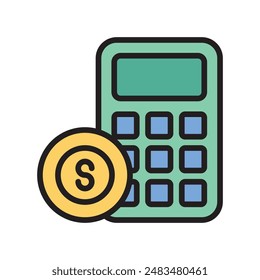 Taschenrechner-Symbol, Finanzsymbol-Konzept