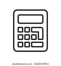 Calculator icon Flat art in black and white isolated