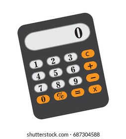 Calculator icon, flat, cartoon style. Isolated on white background. Vector illustration