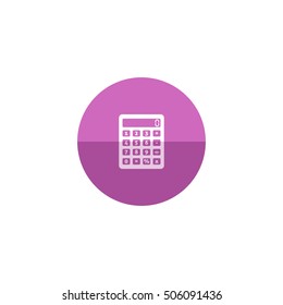 Calculator icon in flat color circle style. Calculate electronic number