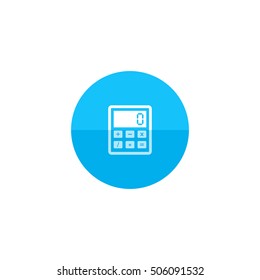 Calculator icon in flat color circle style. Calculate electronic number