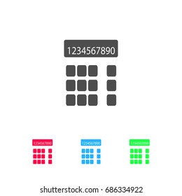 Calculator icon flat. Color pictogram on white background. Vector illustration symbol and bonus icons